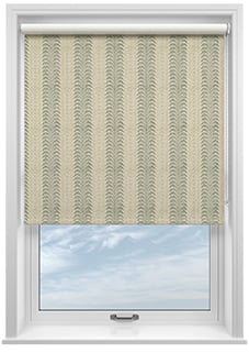 Land & Shore Fintra Stripe (Blackout), Green - Twist&Fit Roller Blind